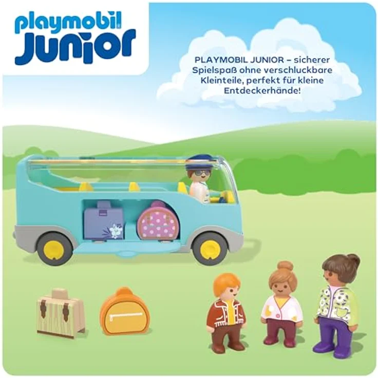 PLAYMOBIL Reisebus Junior 71682, Spielzeugbus mit Gepäckfächer, für Kinder 1-4 Jahre, inkl. Figuren und Zubehör – Bild 6