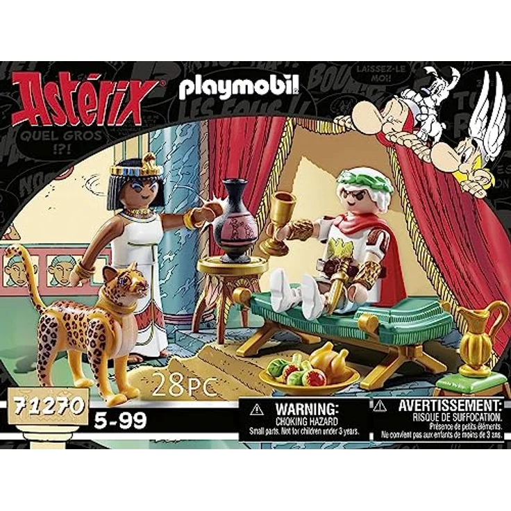 PLAYMOBIL Asterix 71270 Cäsar und Kleopatra, Leopard und eine Chaiselongue, Spielzeug für Kinder ab 5 Jahren – Bild 4
