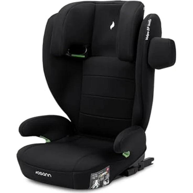 Osann Volpo SP Isofix, Kindersitz ab 3 bis 12 Jahre (100-150 cm) mit 12-fach höhenverstellbarer Kopfstütze, Schwarz – Bild 4