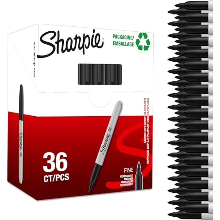 Sharpie, Marker, Fein Rundspitze (Grau, Schwarz, 1, 0.90 mm) – Bild 2