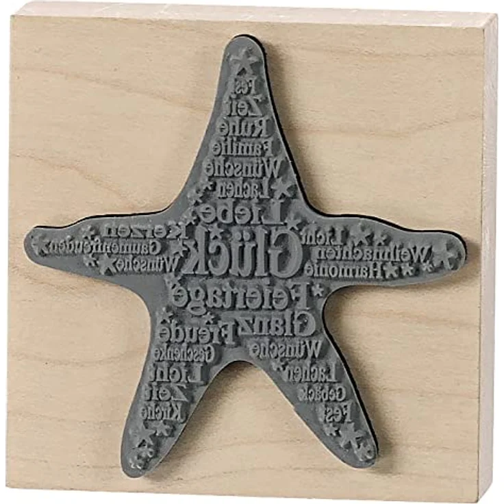 Rayher Stempel Holz "Stern", 7 x 7 cm, Holzstempel Weihnachten, zum Gestalten von Karten, Umschlägen, Geschenken, Butterer Stempel, 2802800 – Bild 2