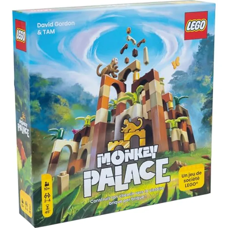 Asmodee Lego Monkey Palace, offizielles Gesellschaftsspiel für 2-4 Spieler, Bananenpunkte sammeln und bauen, ab 10 Jahren, 45 min Spielzeit