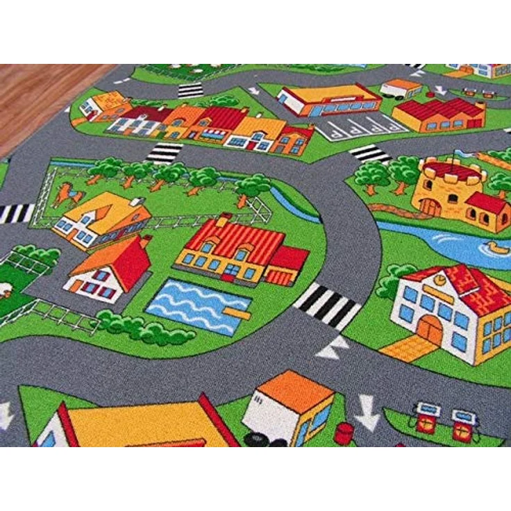 rugsx Little Village Kinderteppich, Mehrfarbig, 200x300 cm, OEKO-TEX zertifiziert, pflegeleicht, für Baby- und Kinderzimmer – Bild 1