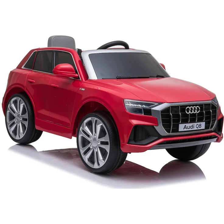 Beneo Elektrische Spielzeug Auto Audi Q8, Rot, original lizenziert, Kunstledersitz, öffnende Türen, 2 x 25 W Motor, 12 V Batterie, 2,4 GHz Fernbedienung, weiche EVA-Räder, LED-Leuchten, sanfter Start, ORIGINAL-Lizenz