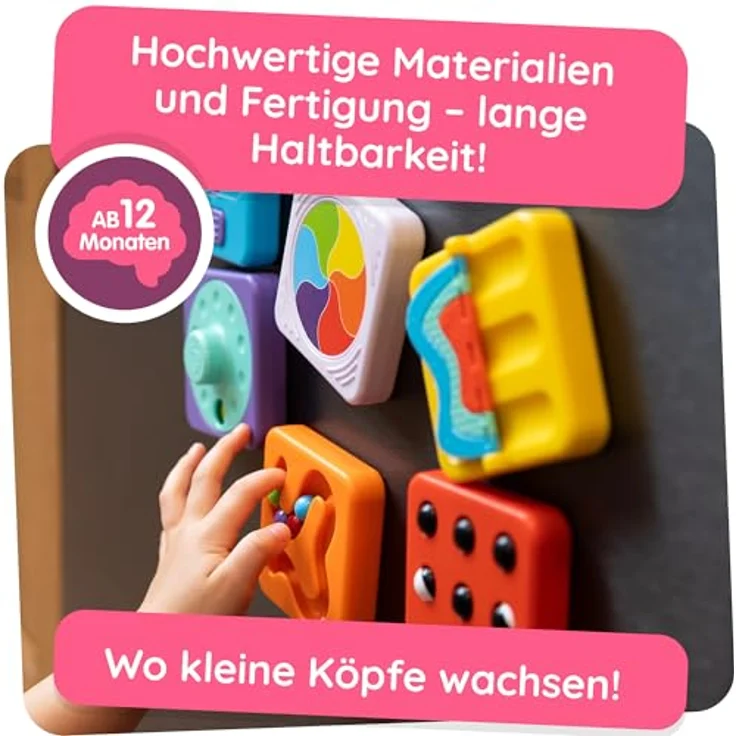 Fat Brain Play Tab Essential Set, modulares sensorisches Spielzeug mit 6 austauschbaren Modulen, ab 12 Monaten geeignet – Bild 4