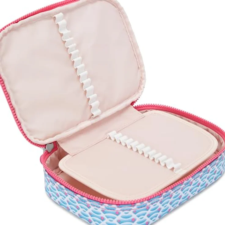 Kipling 100 PENS Großes Federetui mit Trennwand und 26 Stiftfächern, Dreamy Geo C (Blau) – Bild 5