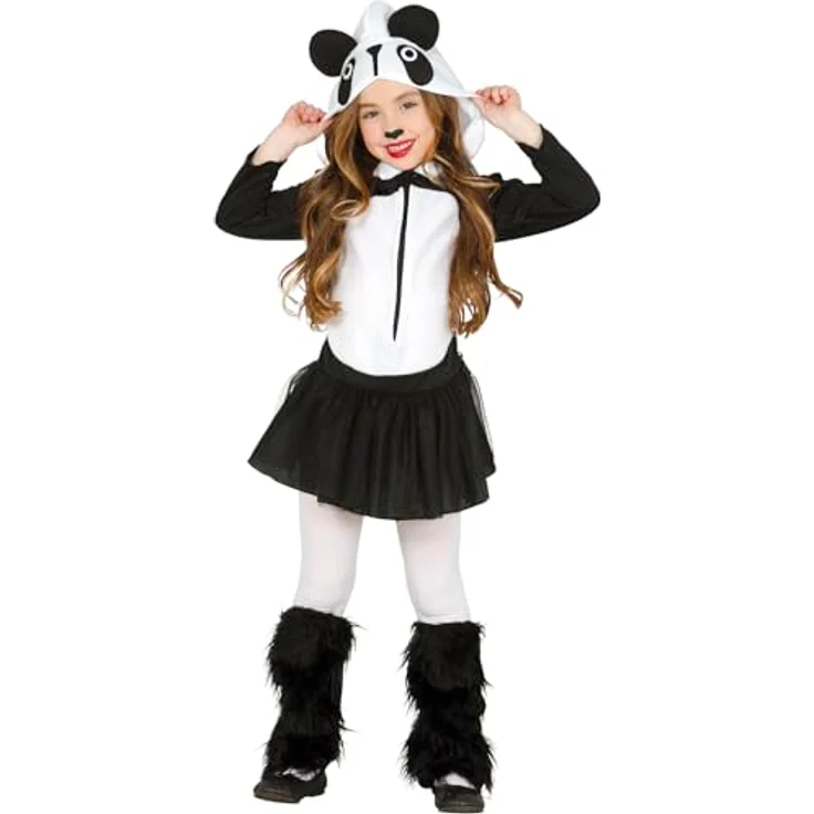 Guirca Mädchen Pandakostüm Panda Kostüm Kleid Kinderkostüm schwarz weiß Gr. 98-146, Größe:98/104 – Bild 2