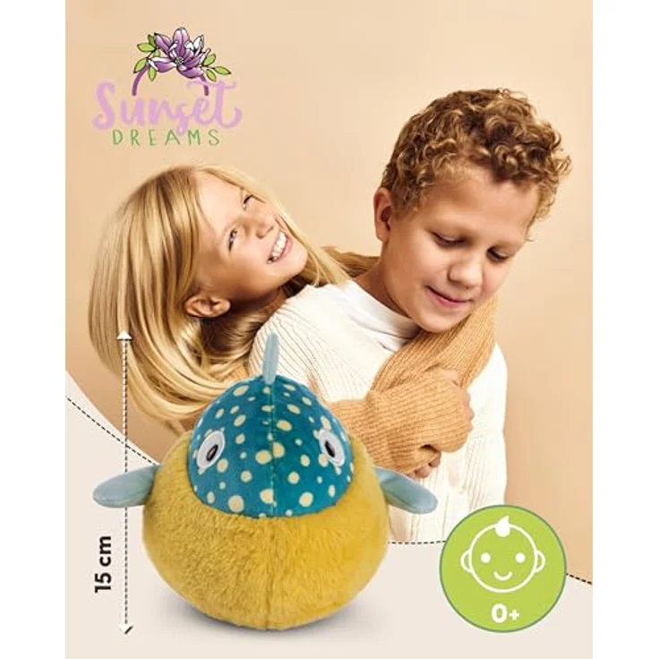 NICI Kuscheltier Kugelfisch Volker 15cm - Plüschtier aus recycelten Materialien - Meeresbewohner zum Kuscheln, Blau – Bild 2