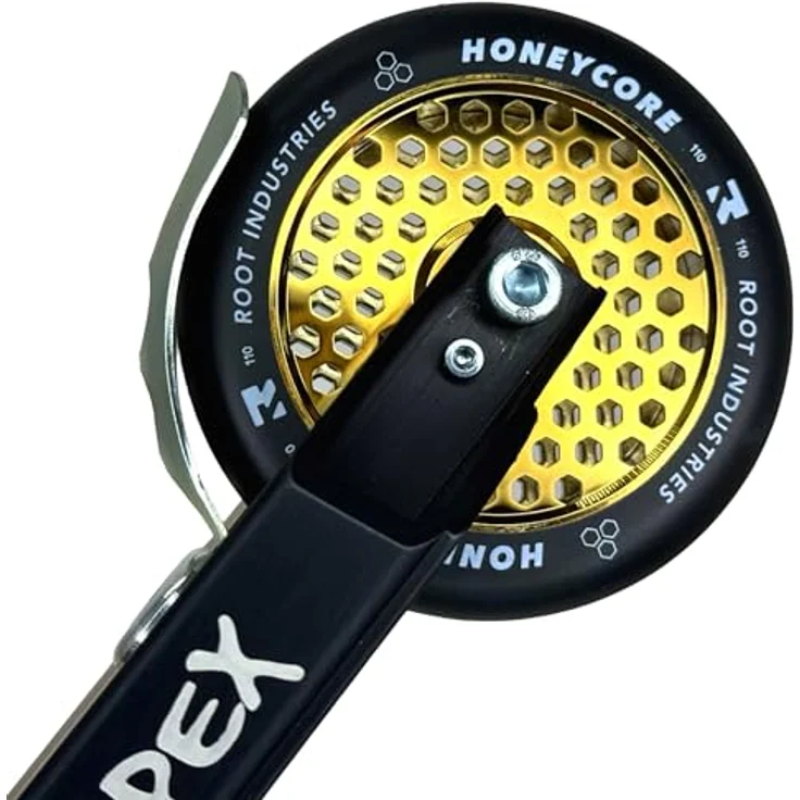 Root Industries Honeycore Stunt-Scooter Rolle 110mm Gold/PU Schwarz, Leichte Waben Struktur, Abec 11 Kugellager – Bild 4