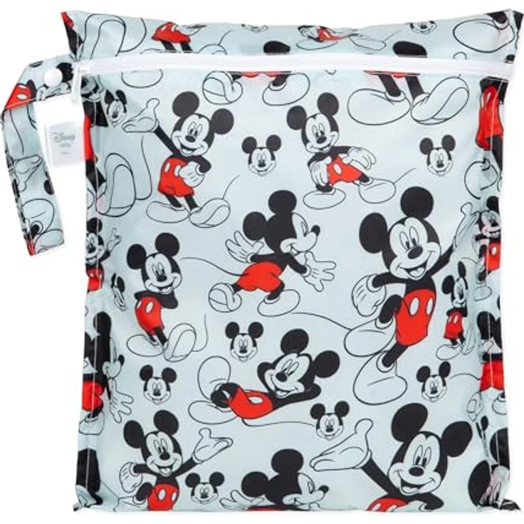 Bumkins Disney Baby Wet Tasche, wasserdichter Reise-Organizer für Windeln und Babyutensilien, Grau mit Disney-Motiv – Bild 1