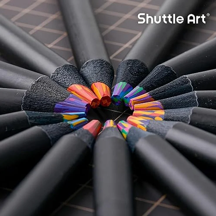 Shuttle Art 24 Stück Regenbogenstifte, Jumbo Buntstifte in 12 Farben, bruchfest und hochpigmentiert, für Kinder und Erwachsene – Bild 3