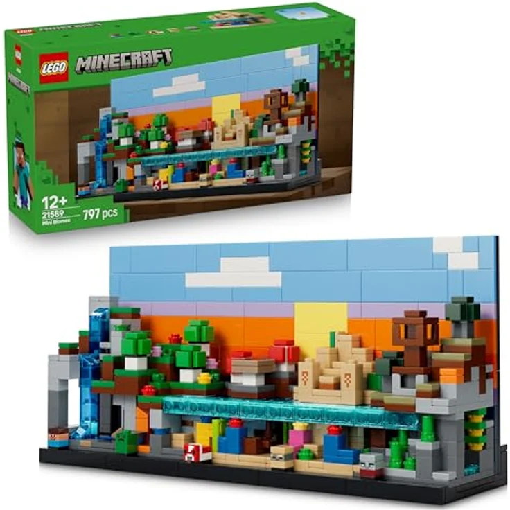 LEGO Minecraft Mini-Biome 21589, DIY Deko Set mit 5 Mikrofiguren und 5 abnehmbaren Biomen, kreatives 3D Puzzle für Gamer ab 12 Jahren – Bild 1