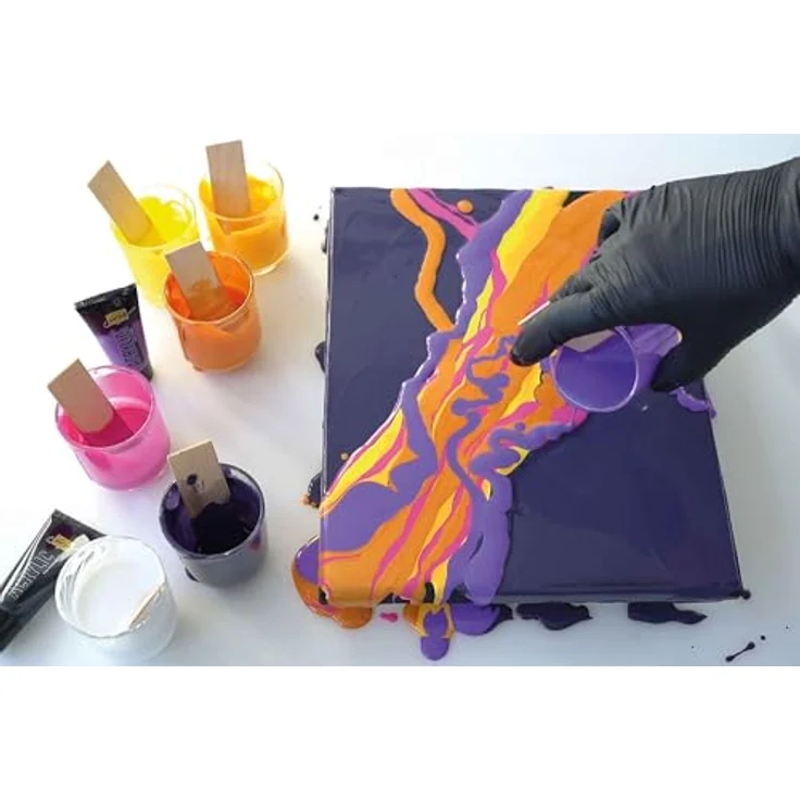 KREUL Solo Goya Pouring Fluid, 2500 ml Eimer, flüssiges Acrylmedium für Gießtechniken, optimiert Fließverhalten auf Wasserbasis – Bild 2