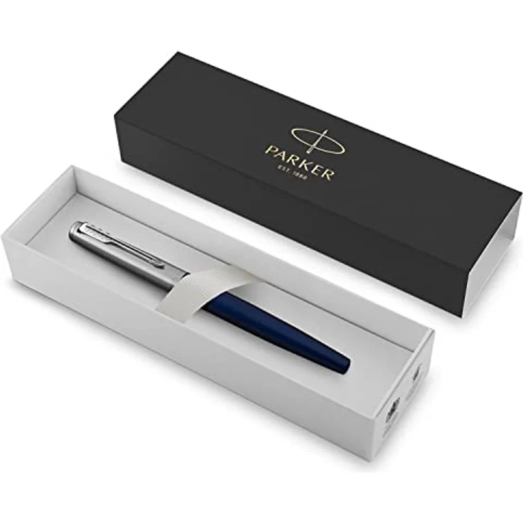 Parker Füllhalter Jotter Core, Edelstahl Gold - Chromzierteile Feder M Geschenkbox - Zeitloses Design und überragende Schreibpräzision – Bild 4