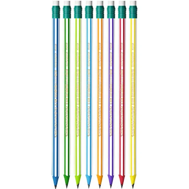 BIC Evolution Streifen Bleistift (8 Stück), HB Blei, kauenbeständig, splitterfest, 8 trendige Farben – Bild 2
