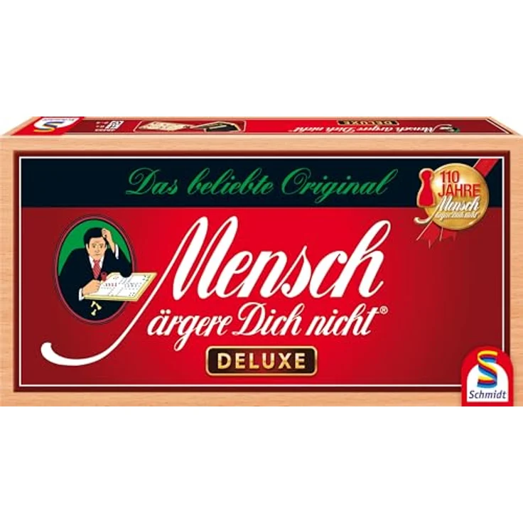 Schmidt Spiele 49453 Mensch ärgere Dich Nicht - Deluxe Version, Familienspiel aus Holz, eleganter Magnetverschluss, empfohlen ab 6 Jahren – Bild 1