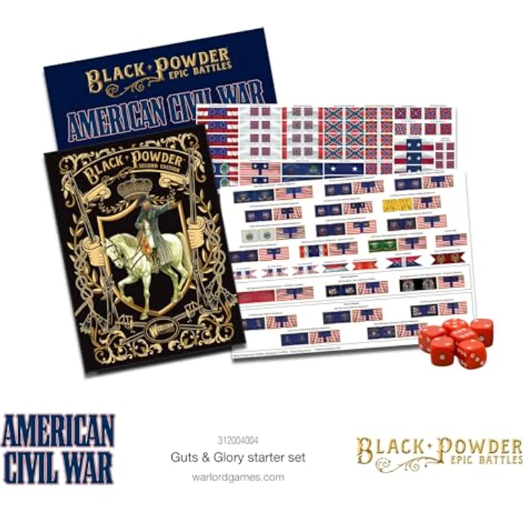 Black Powder Black Powder Epic Battles – American Civil War Starter Set – Guts & Glory, mit Plastikfiguren für 6 Infanterieregimente, Zouave und Kavallerie, inkl. Regelbuch und Zubehör – Bild 4