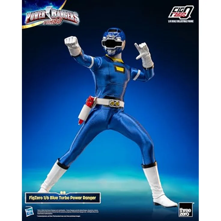 THREEZERO Power Rangers Turbo FigZero Actionfigur 1/6 Blue Turbo Power Ranger, 30 cm, mit austauschbaren Teilen und Zubehör – Bild 4