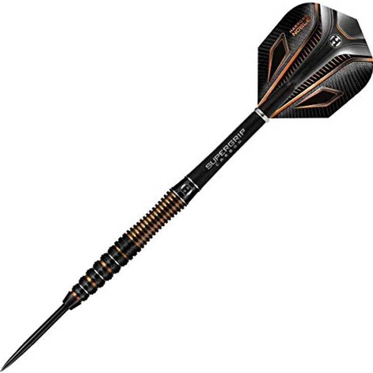 Harrows Noble 90% Steeldarts, 21 Gramm mit Supergrip Carbon-Schäften, in Schwarz, Silber oder Gold – Bild 4