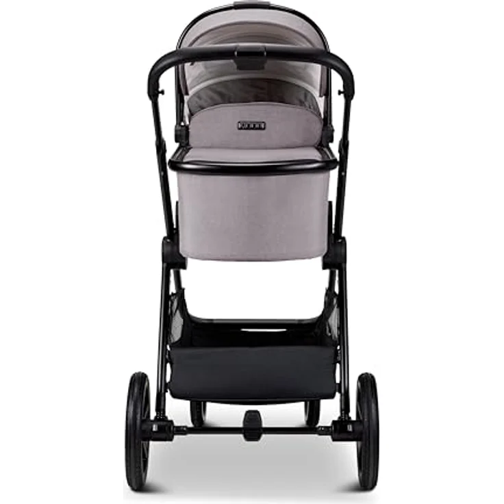 MOON Kombikinderwagen Aura stone/melange, 2 in 1 Kinderwagen mit höhenverstellbarer Babywanne, 180° Schlafposition, inkl. Wickeltasche und Regenverdeck – Bild 2