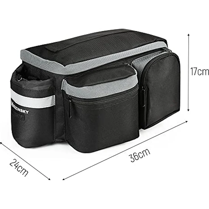 Wozinsky Fahrradtasche Gepäckträger - 6 Liter Fassungsvermögen, wasserabweisend, reflektierende Gurte – Bild 2