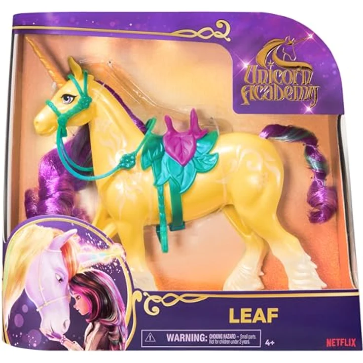 Spin Master Unicorn Academy Fashion Unicorn Leaf, Sammelfigur mit glitzerndem Horn und farbenfrohem Mähnen-Design, 27.9 cm – Bild 11