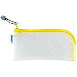 HERMA 20005 Reißverschlusstasche Reiseetui transparent gelb, kleine verschließbare Sichttasche mit Zipper, Kulturtasche für Handy, Ladekabel, Kosmetik, Stifte, Schlüssel
