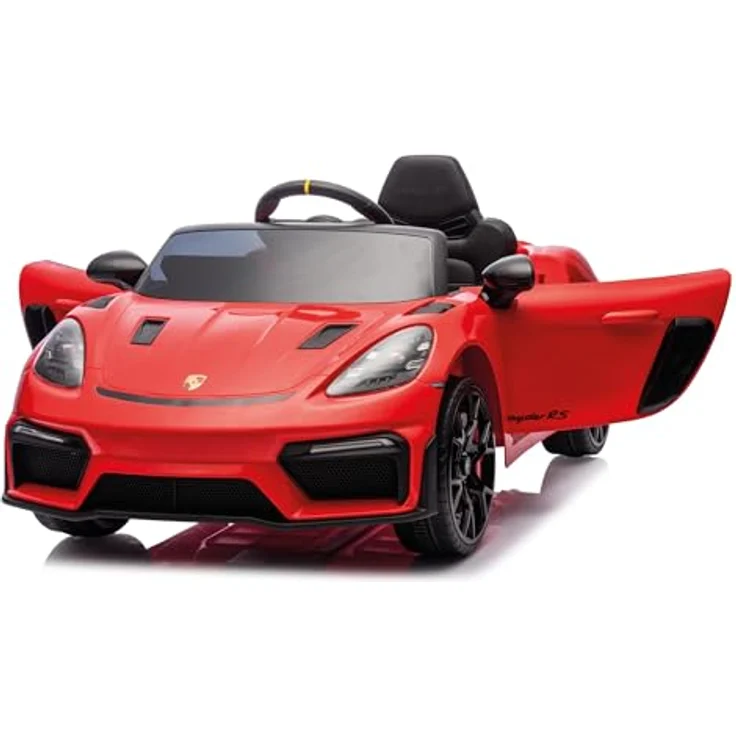 Injusa Porsche Spyder 12V Elektroauto für Kinder ab 3 Jahren, Luxuskinderauto in Rot mit Licht & Sound – Bild 3