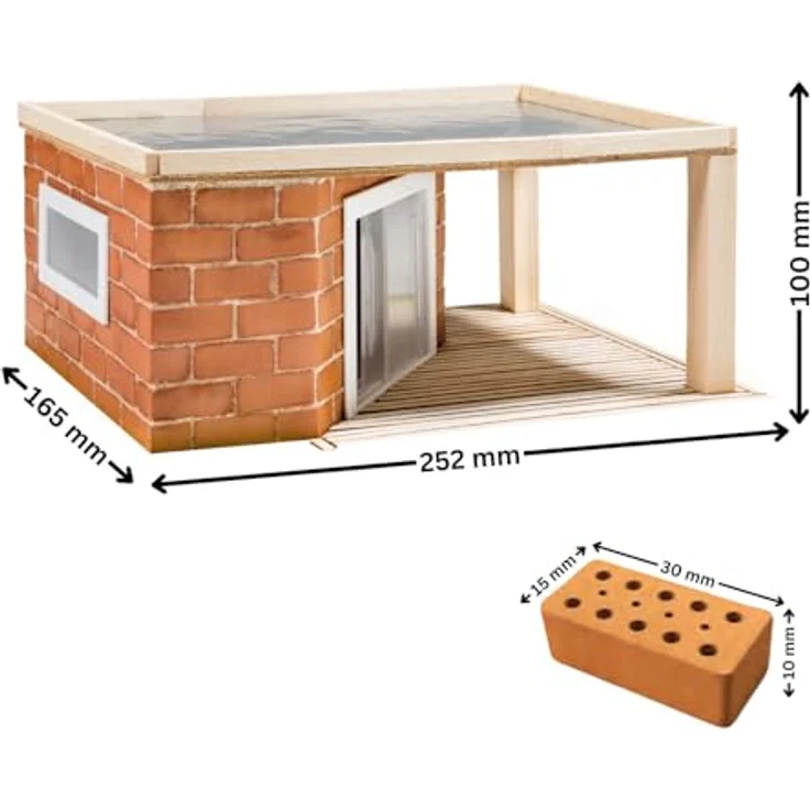teifoc 5220 Steinbaukasten - Gartenhaus aus Ziegelsteinen, DIY Bausatz für Kinder ab 6 Jahren – Bild 2