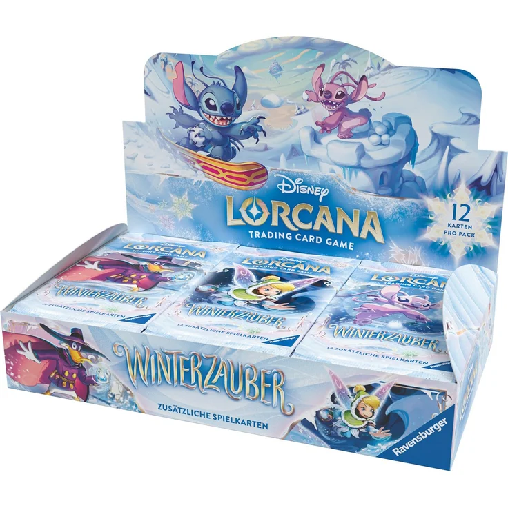 Ravensburger Disney Lorcana - Winterzauber Booster Display, 24 Boosterpacks mit neuen Charakteren und winterlichen Designs, Deutsch