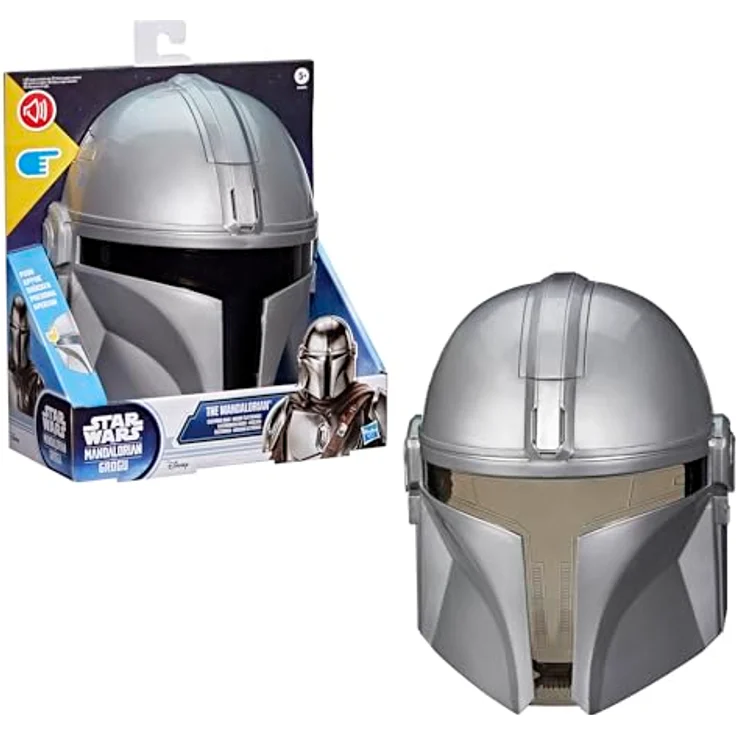 Star Wars elektronische Mandalorianer Maske, Kostümzubehör mit Soundeffekten & Sätzen für Kinder ab 5 Jahren, verstellbarer Riemen, Batterien enthalten – Bild 2