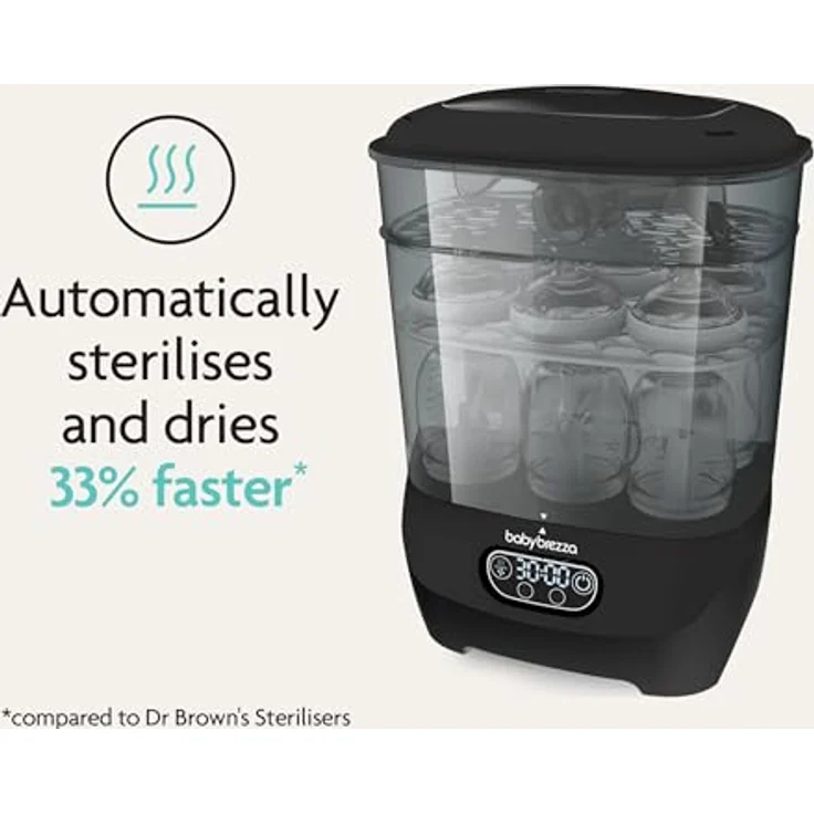 Baby Brezza Sterilisator Dryer Advanced, Dampfsterilisator mit Trocknungsfunktion & HEPA-Filter für Babyflaschen, hygienisch & chemiefrei – Bild 7