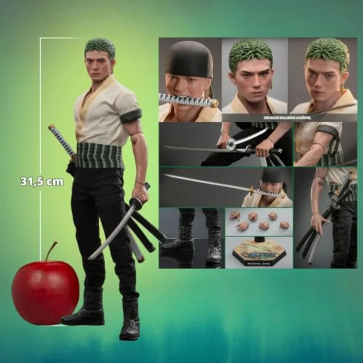 Bandai Namco Games One Piece (Netflix) Actionfigur 1/6 Lorenor Zorro, 31 cm mit Zubehörteilen und Figurenständer – Bild 2