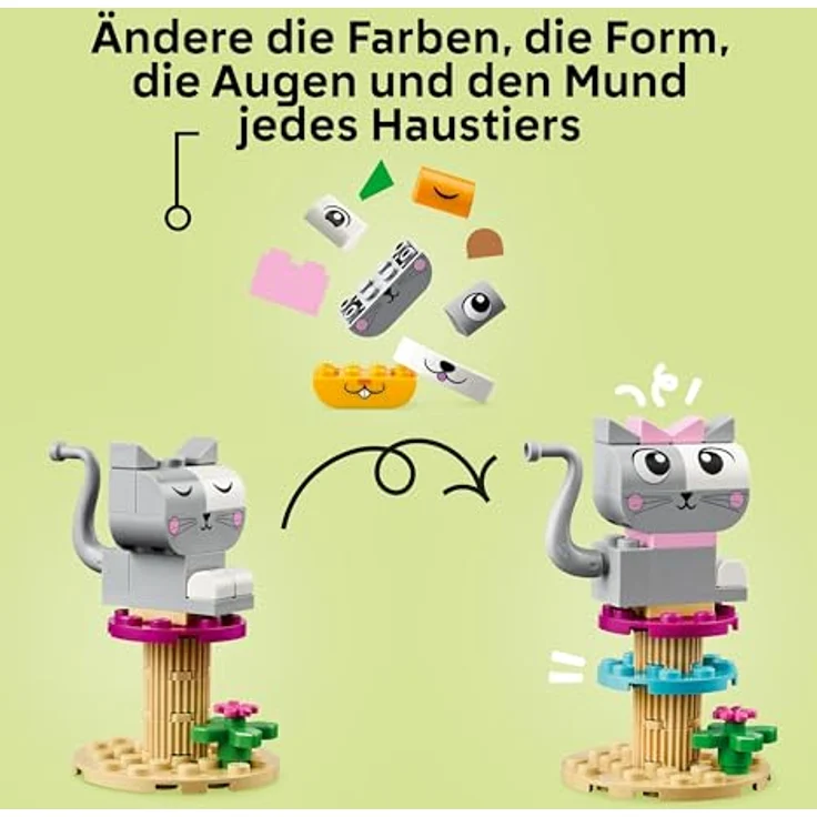 LEGO Classic Kreative Tiere, Box mit bunten Steinen, Baue Spielzeug-Tierfiguren aus Bausteinen wie Hund, Katze, Hase, Hamster und Vogel, Konstruktionsspielzeug für Jungs und Mädchen ab 5 Jahren 11034 – Bild 4