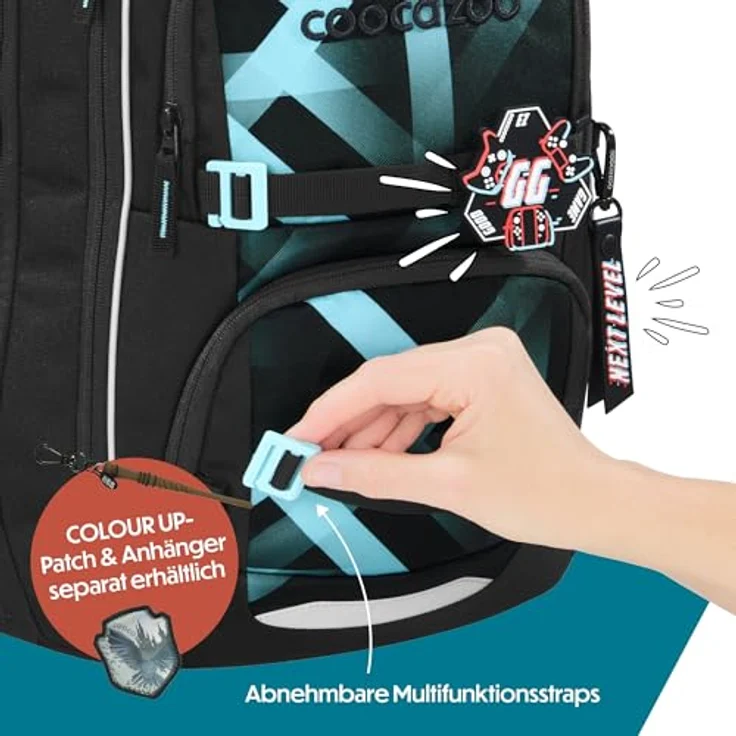 coocazoo Schulranzen PORTER, ergonomisch und größenverstellbar, 35 Liter, vielfach unterteilte Fächer, nachhaltige Herstellung – Bild 7