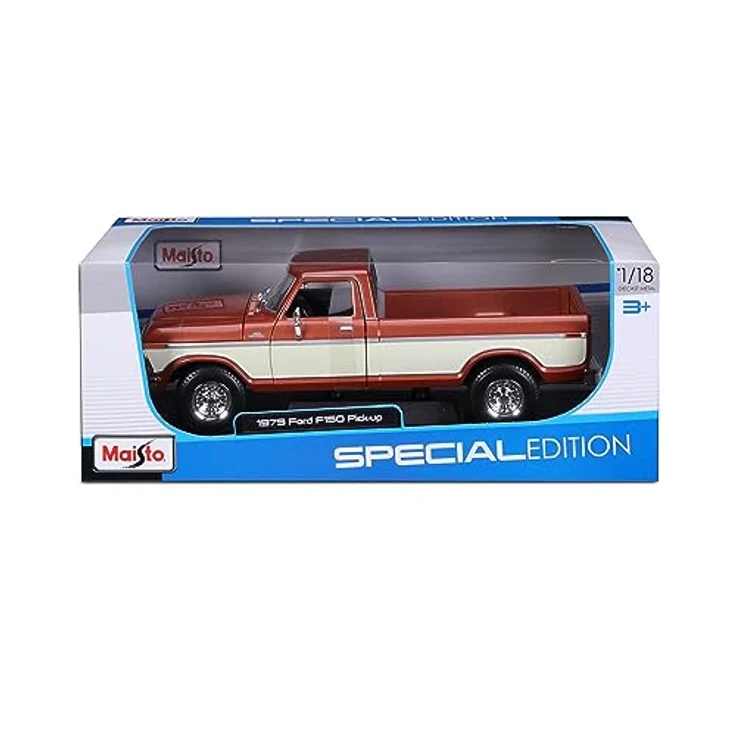 Maisto Ford F150 Pick-Up (1979), Modellauto 1:18 mit beweglichen Türen, Motorhaube und Heckklappe, braun, Sammler-Edition – Bild 9