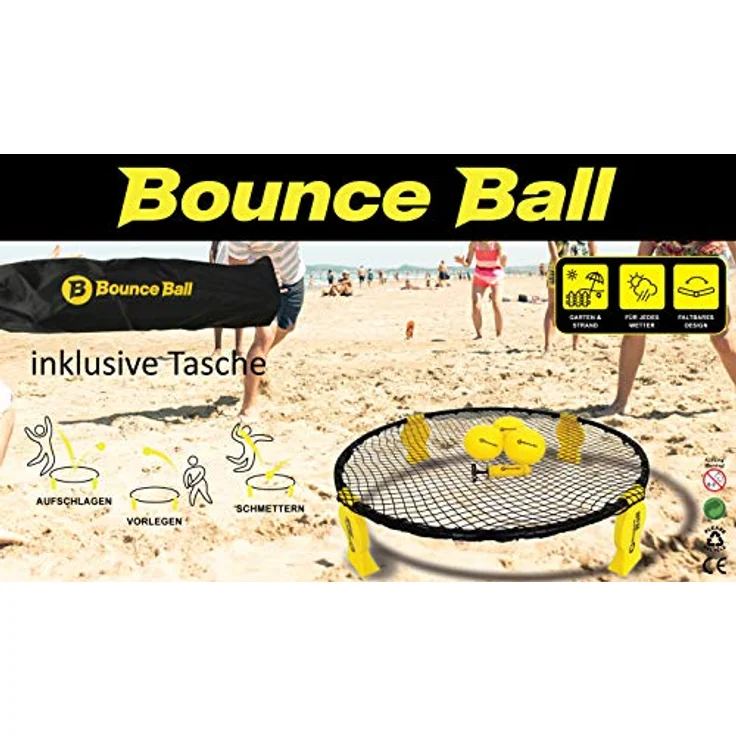 Bounce Ball Deluxe Set Roundnet Ballspiel mit Rundnetz Spielbällen Tragetasche – Bild 3