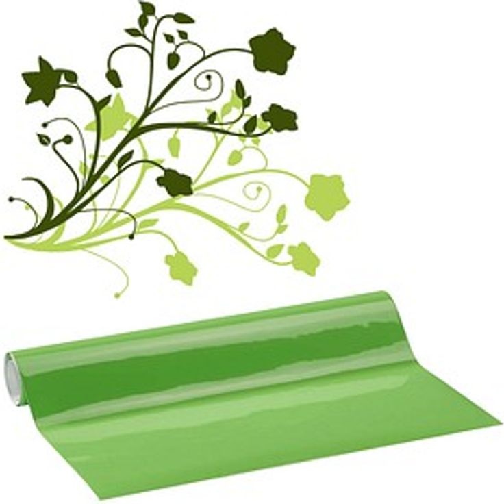 plottiX Vinylfolie permanent, grün, 31,5 cm x 1,0 m, hochglänzend und stark selbstklebend für Innen- und Außenbereich – Bild 1