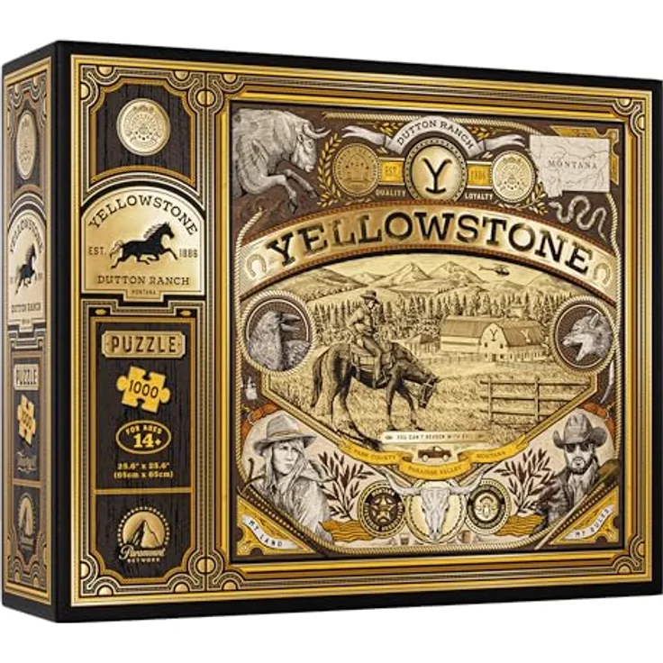 theory11 Yellowstone Puzzle, 1.000 Teile, offiziell lizenziertes Merchandise mit Goldfolien-Details, präzise Passform und Premium-Qualität