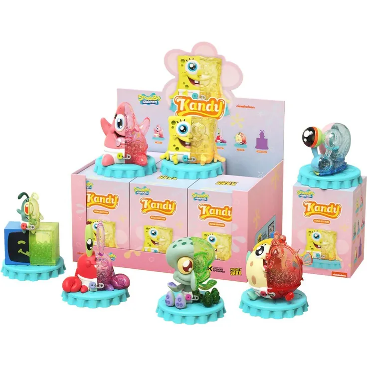 Mighty Jaxx Kandy X SpongeBob SquarePants Soda Edition Sammelfigur, Blind Box, 10 cm, transparent mit Blasenkugeln gefüllt