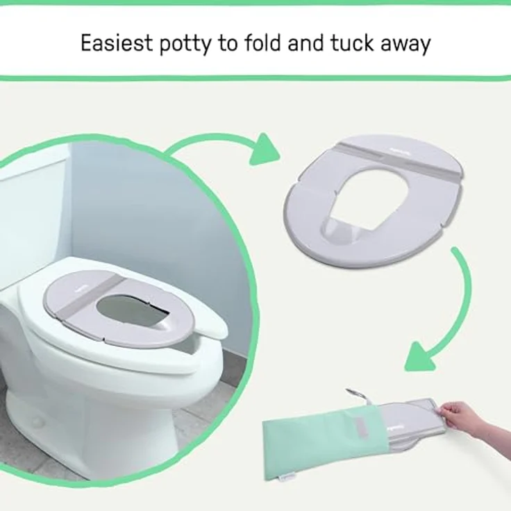 Ingenuity Foldaway Reise Töpfchensitz, Faltbar & Rutschfest mit Spritzschutz, Wasserdichter Tasche, Universelle Passform für Kleinkinder ab 18 Monaten – Bild 5