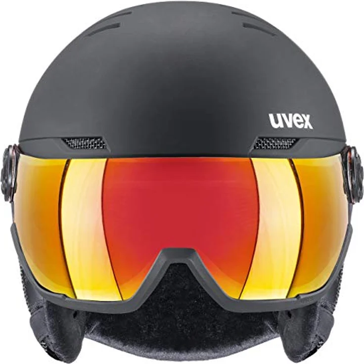 uvex wanted visor - robuster Skihelm für Damen und Herren - mit Visier - optimierte Belüftung - black matt - 54-58 cm – Bild 2