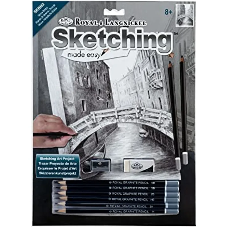 Royal & Langnickel SKBN3 - Skizzieren einfach gemacht, Din A4, Venezianische Brücke