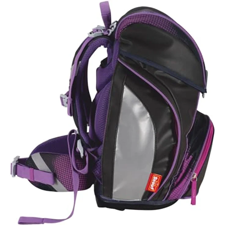 SCOUT Schulranzen Movie Star Alpha Set, 4-teilig, ergonomisch, pink pixel violett mit individuellem Pixel-Design – Bild 3