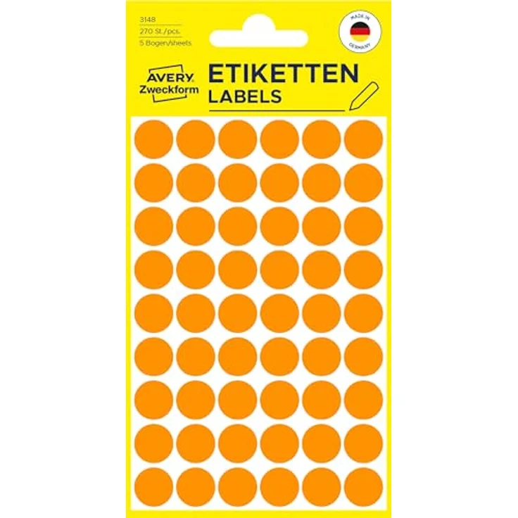 AVERY Zweckform Klebepunkte leuchtorange Ø 12,0 mm, selbstklebend, 270 Stück – Bild 8
