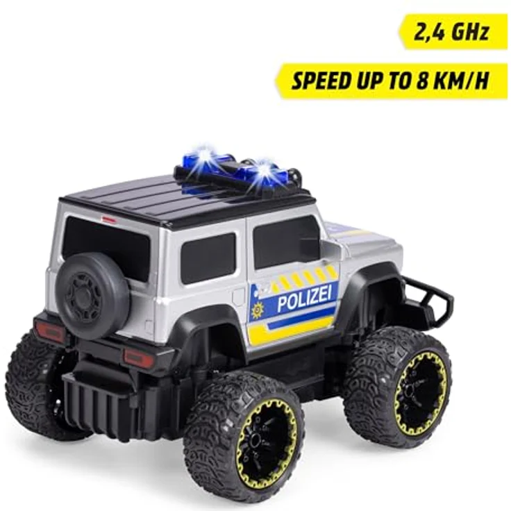 Dickie Toys RC Auto Suzuki Jimny Police, ferngesteuertes Polizeiauto (20 cm) mit Licht & Sound, 8 km/h, 2,4 GHz Fernbedienung, ab 3 Jahre, inkl. Batterien – Bild 2