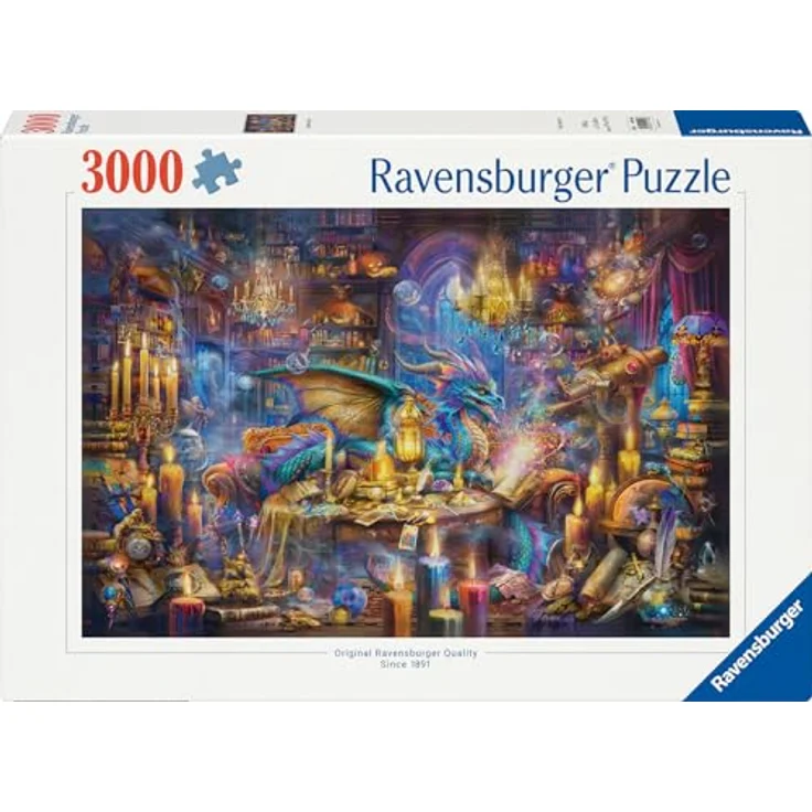 Ravensburger Erwachsenenpuzzle 3000 Teile - Bibliothek des Drachens, bunt, 121 x 80 cm, ab 14 Jahren – Bild 3