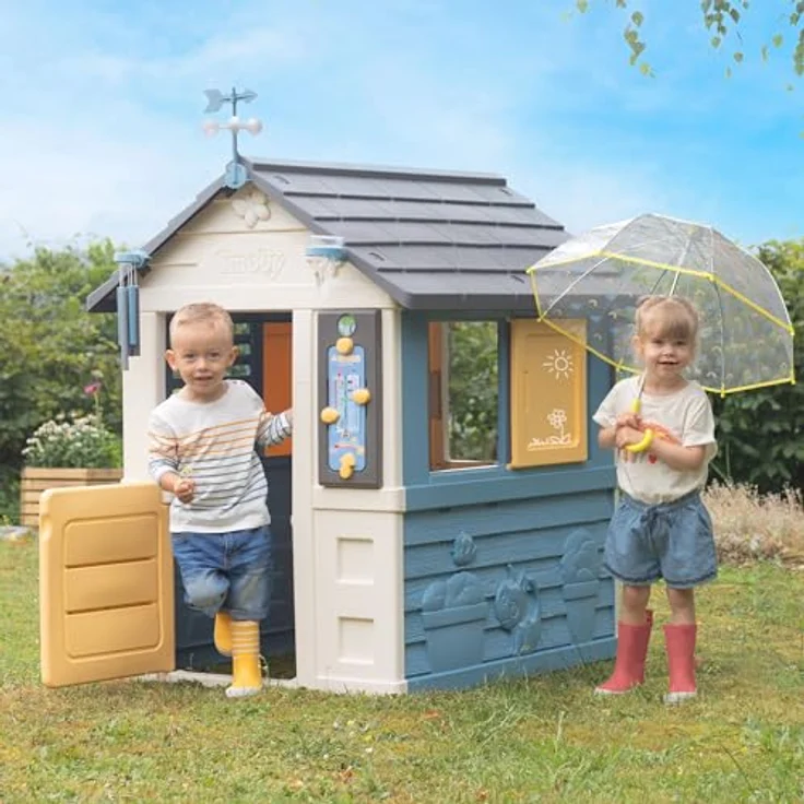 Smoby Life - 4 Jahreszeiten Spielhaus (103x122x143 cm) - kreatives Outdoor-Kinderhaus mit Wetter-Zubehör für Kinder ab 2 Jahren, UV-beständig und pflegeleicht – Bild 4