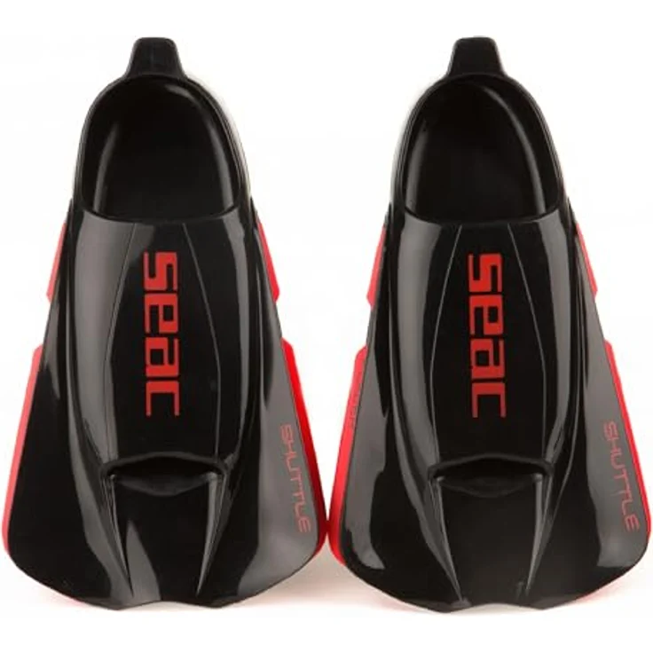 Seac Unisex-Shuttle Schwimmflossen aus 100 % Silikon, kurz, für Kraft- oder Cardio-Training, Schwarz/Rot, Größe 42/43 – Bild 2