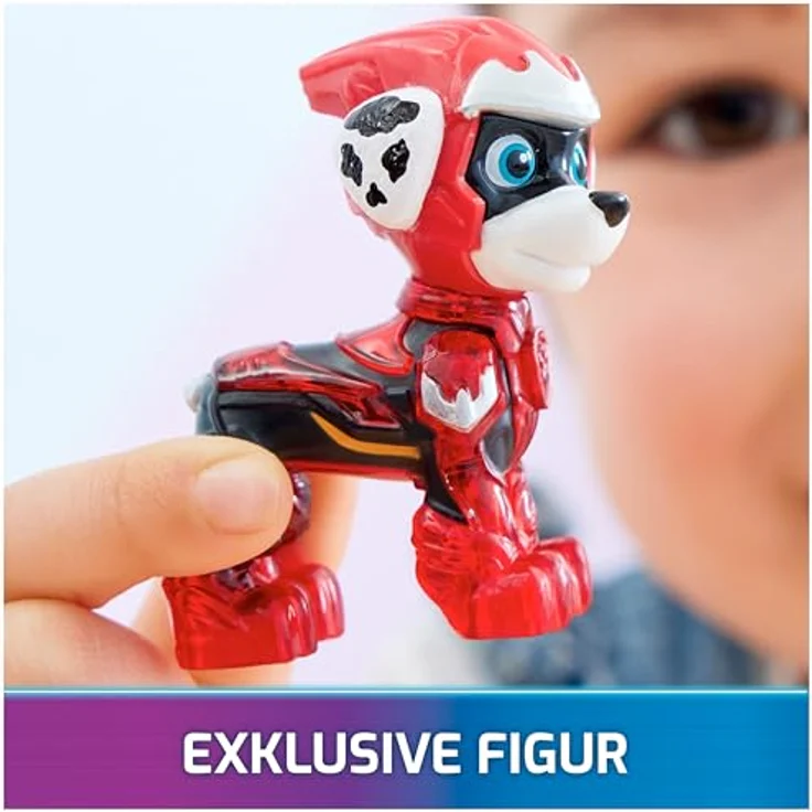 Spin Master Paw Patrol - The Movie II Marshall, Feuerwehr-Löschzug mit Geräuscheffekten und klappbarer Drehleiter, rot – Bild 8